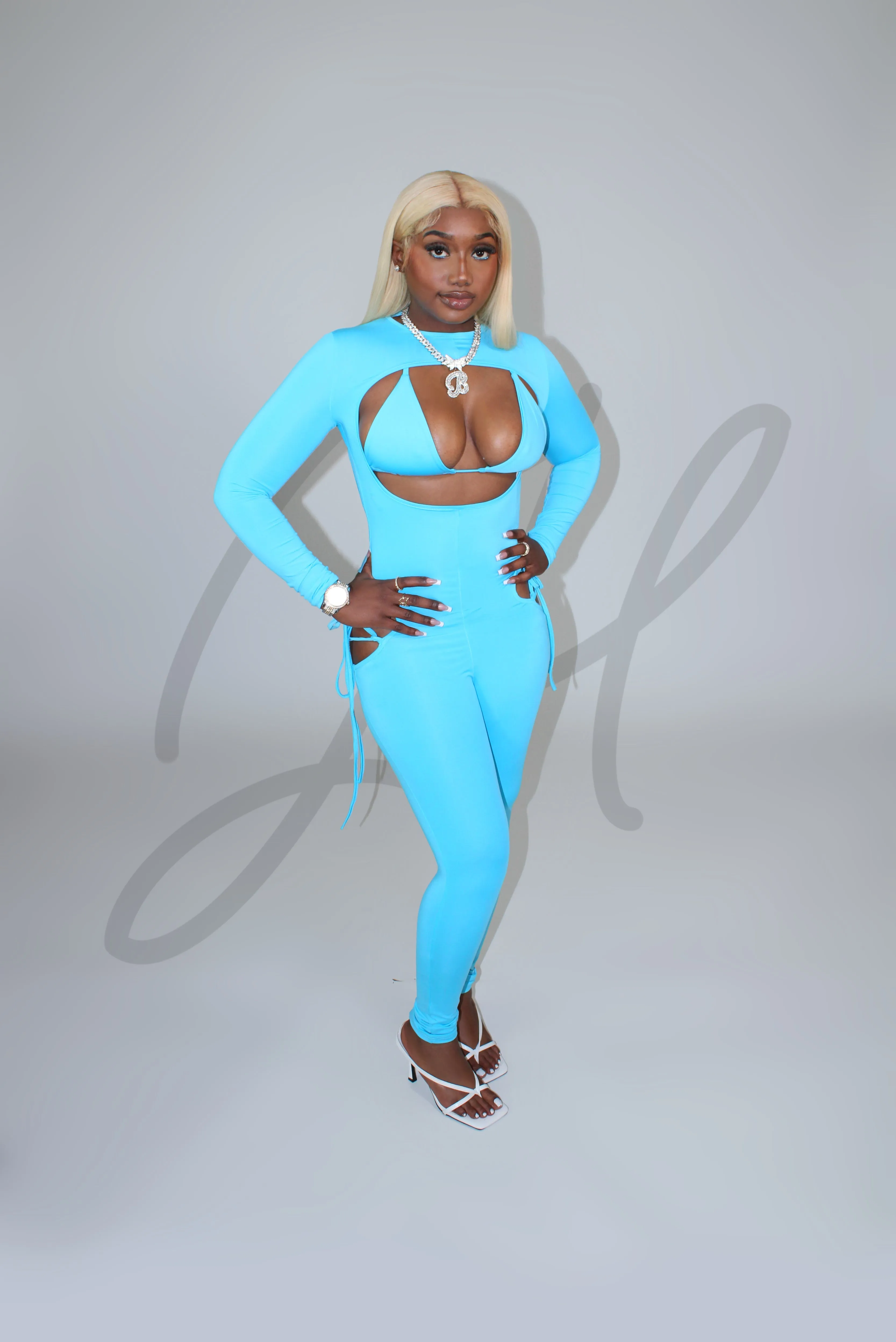 Cut To The Chase Jumpsuit (Blue)