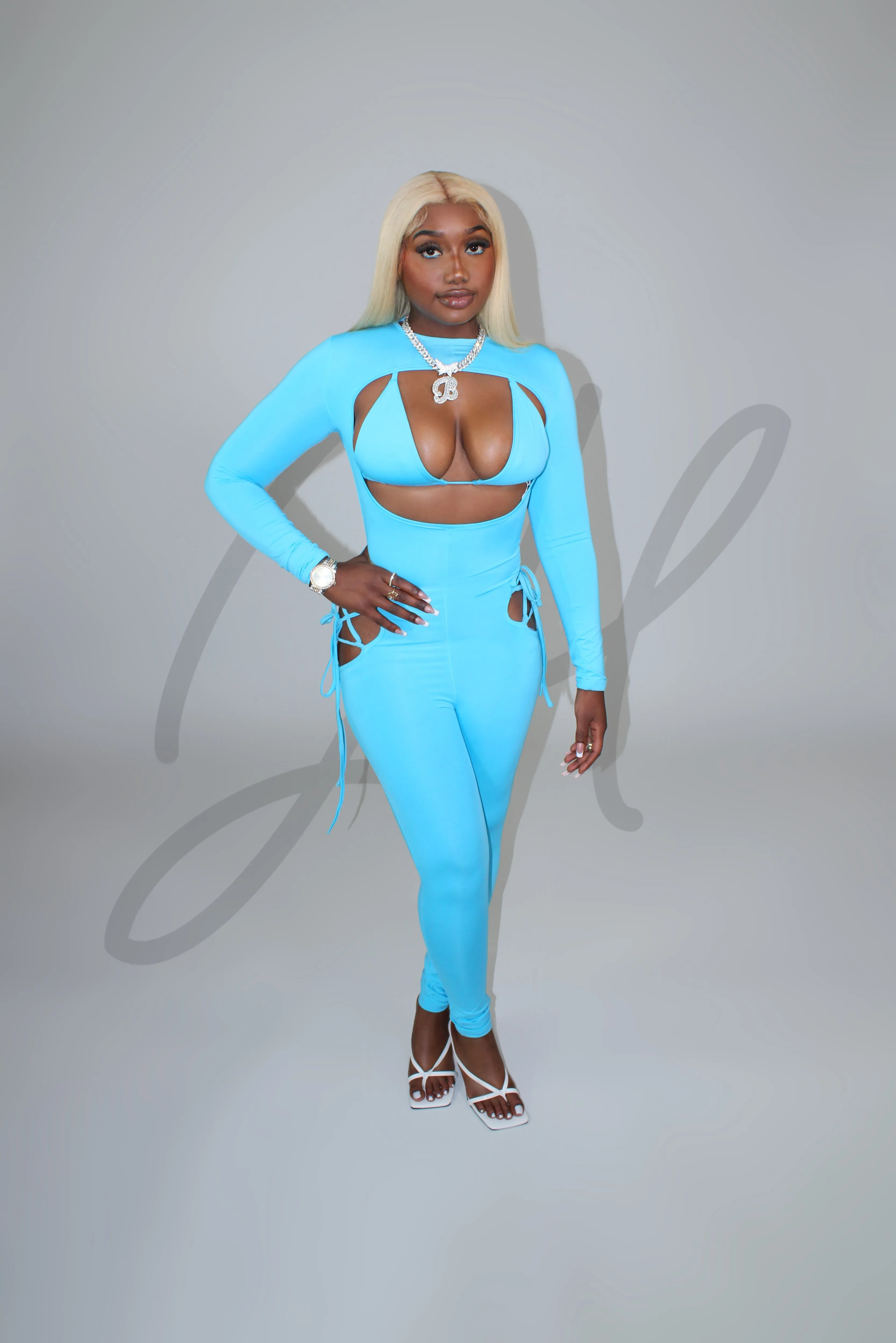 Cut To The Chase Jumpsuit (Blue)