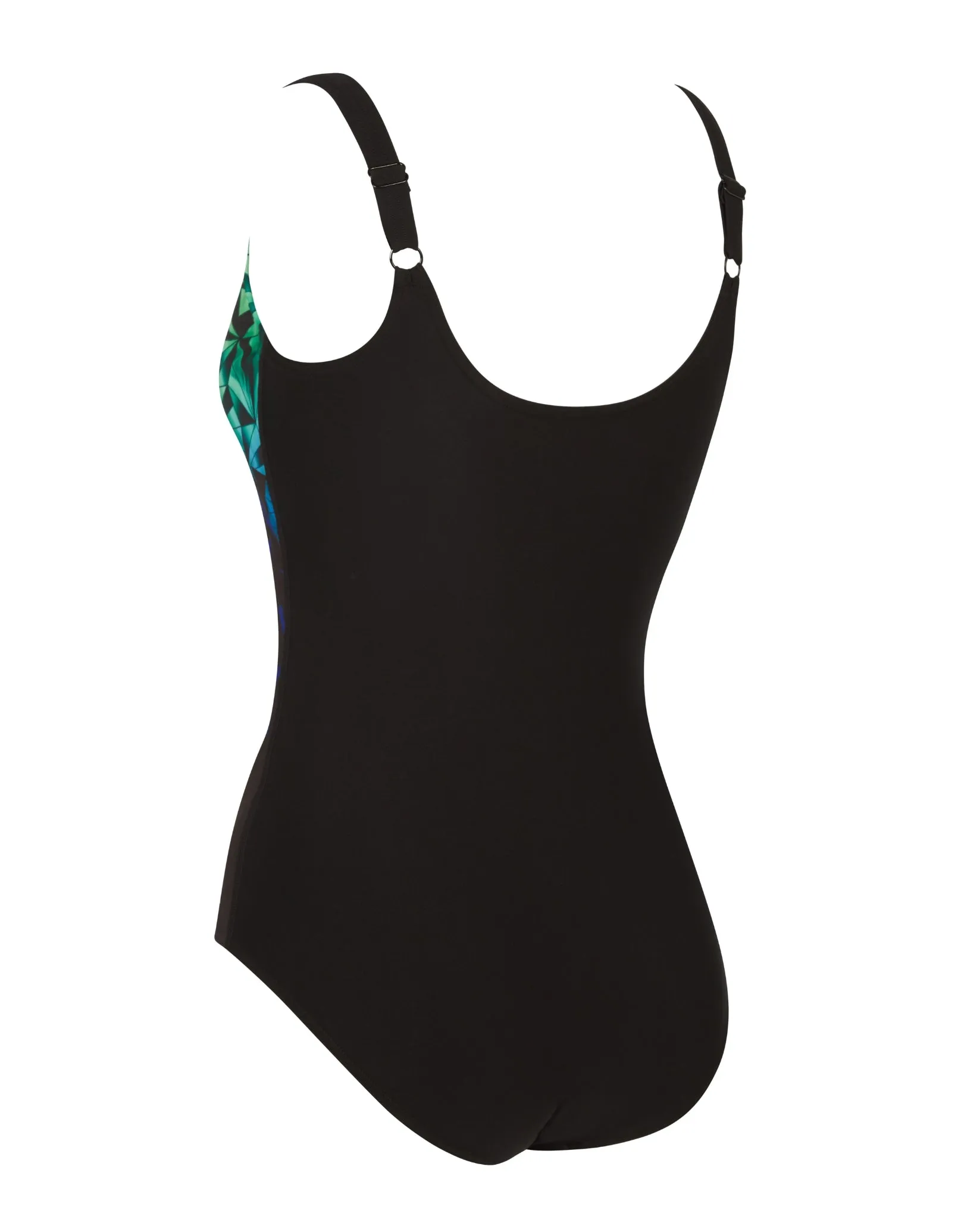 Cyber Adjustable Scoopback Swimsuit - Blue/Black