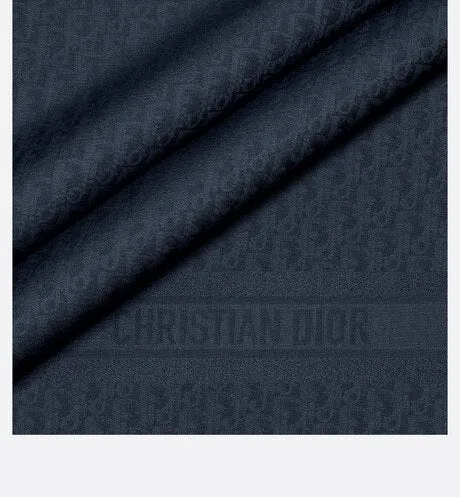 D-Oblique Shawl • Navy Blue Wool, Silk and Cashmere