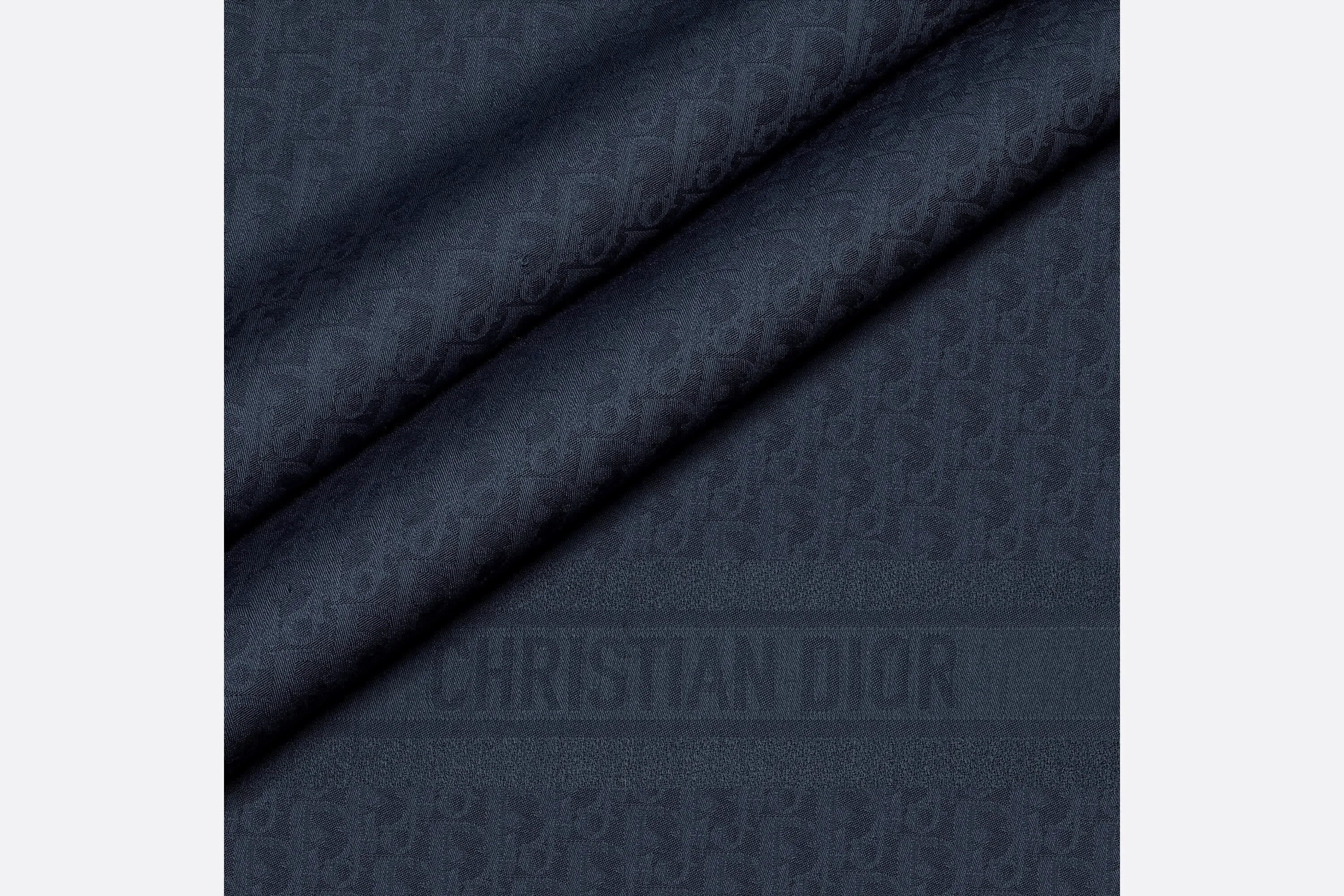 D-Oblique Shawl • Navy Blue Wool, Silk and Cashmere