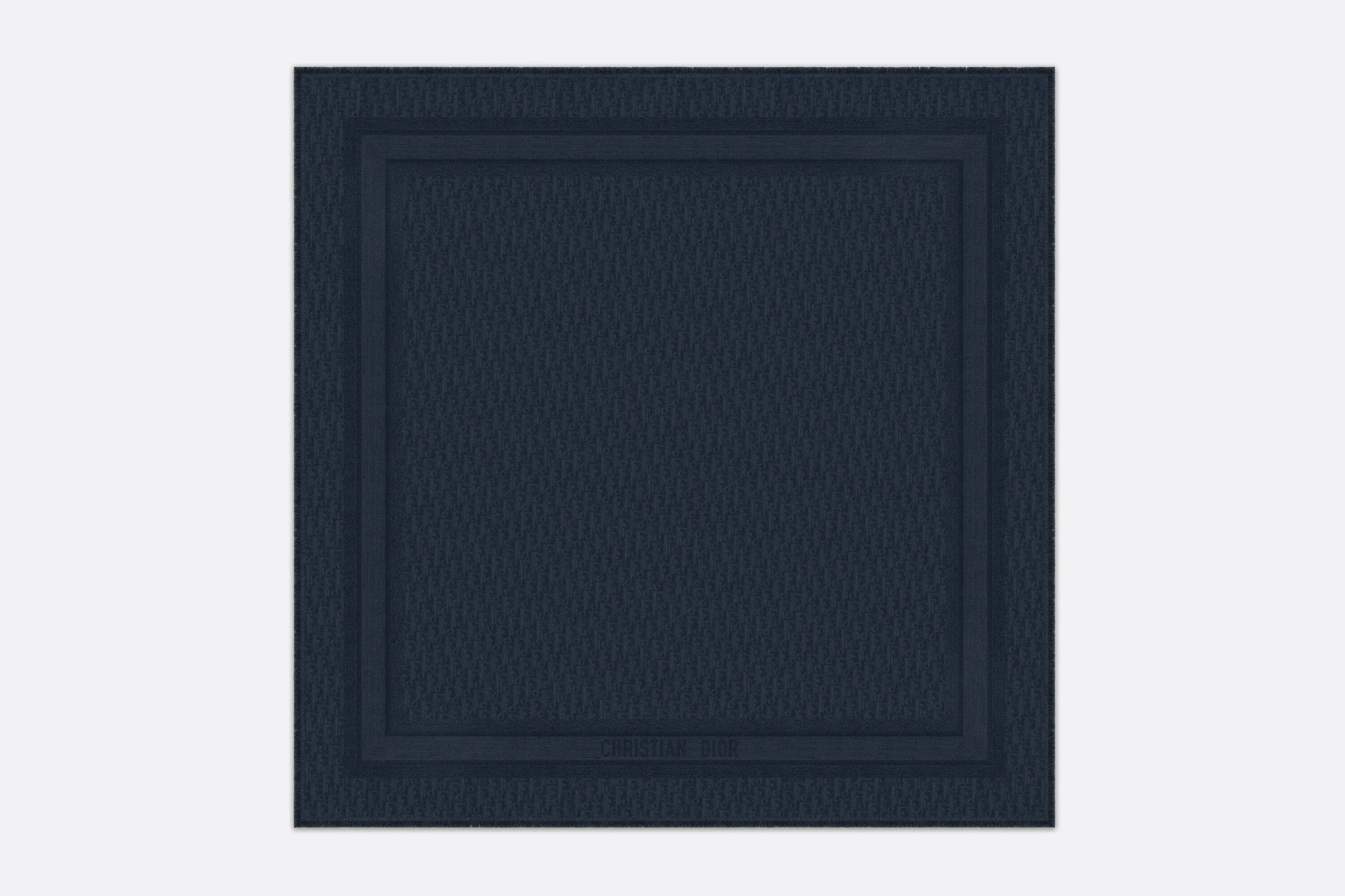 D-Oblique Shawl • Navy Blue Wool, Silk and Cashmere