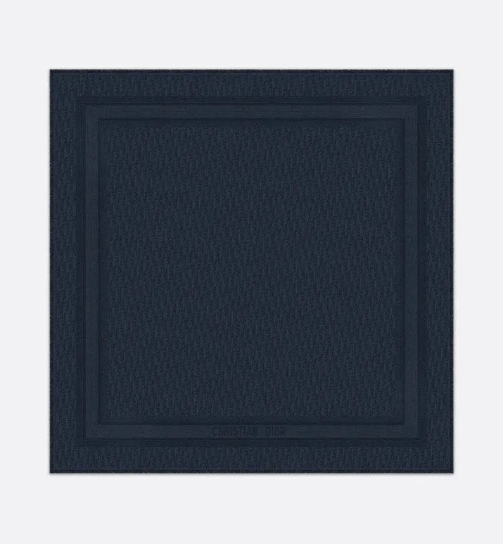 D-Oblique Shawl • Navy Blue Wool, Silk and Cashmere