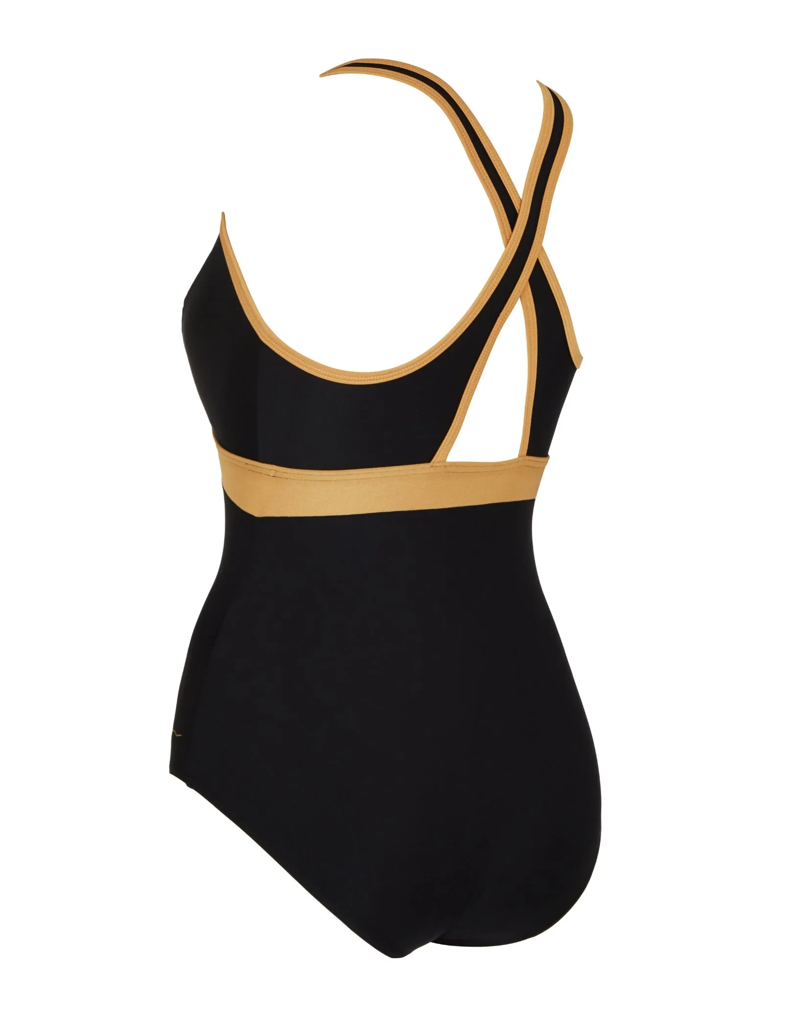 Dakota Crossback Swimsuit - Black/Gold