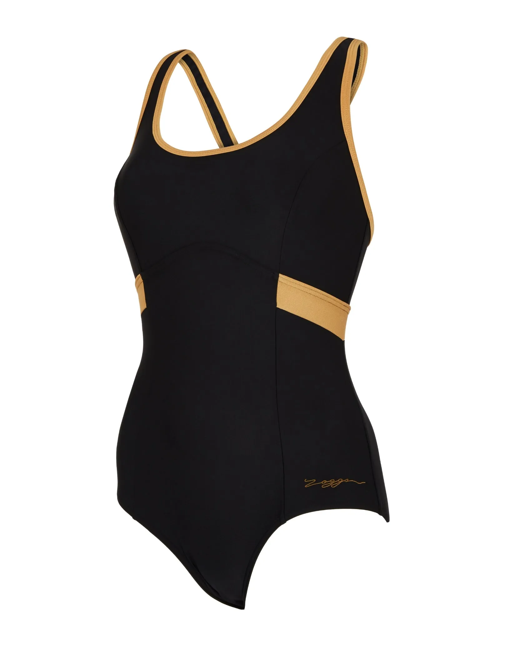 Dakota Crossback Swimsuit - Black/Gold