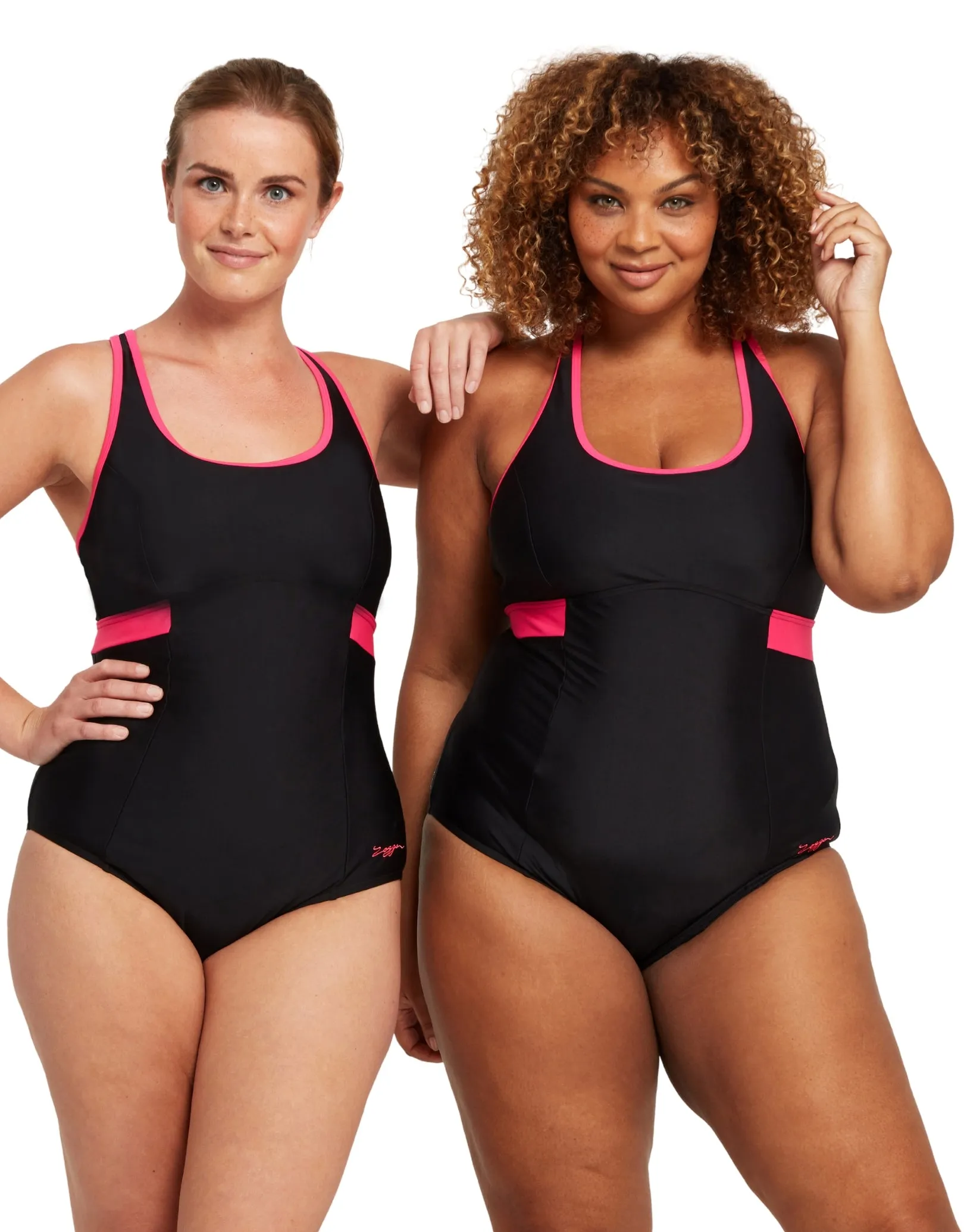 Dakota Crossback Swimsuit - Black/Magenta
