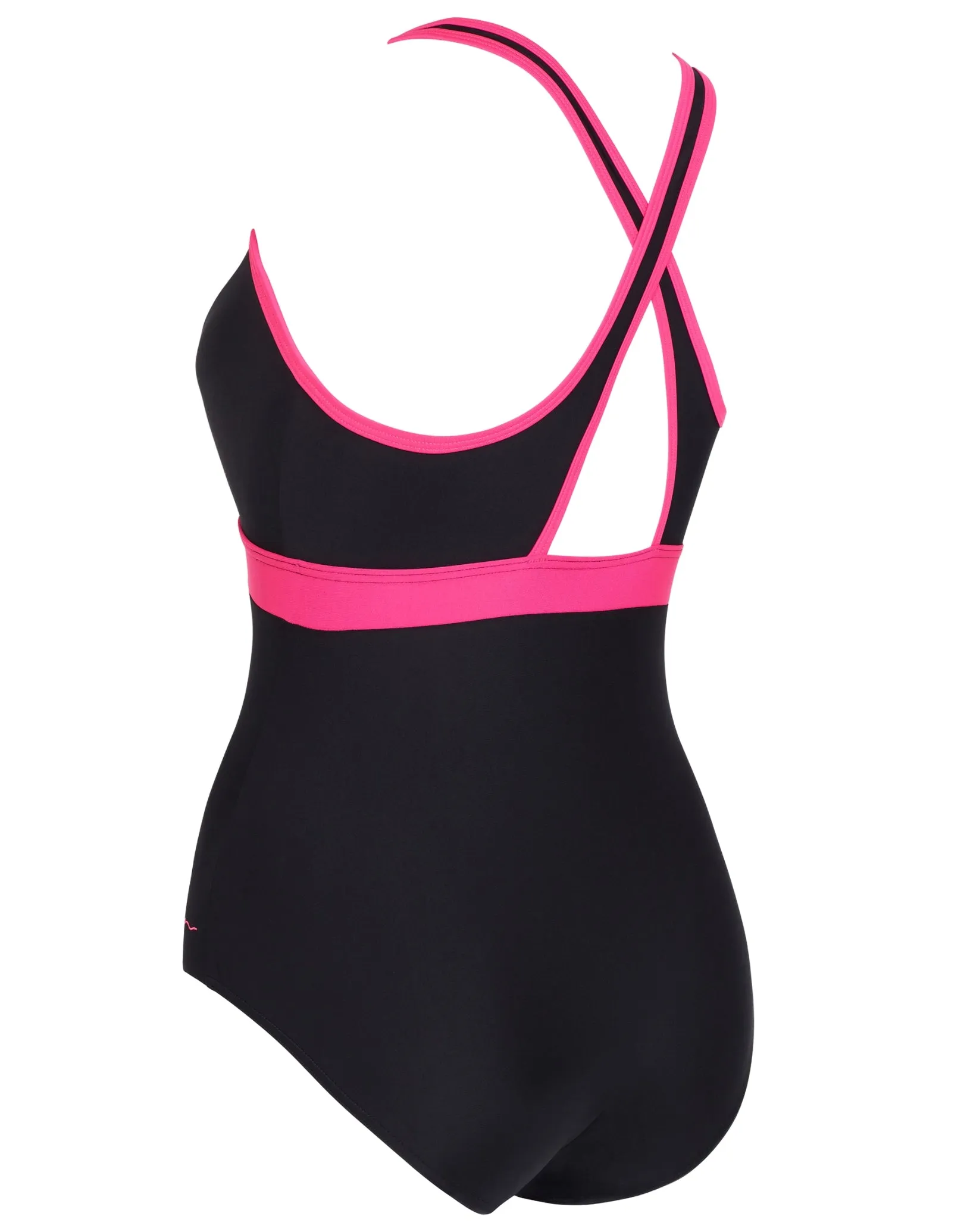 Dakota Crossback Swimsuit - Black/Magenta