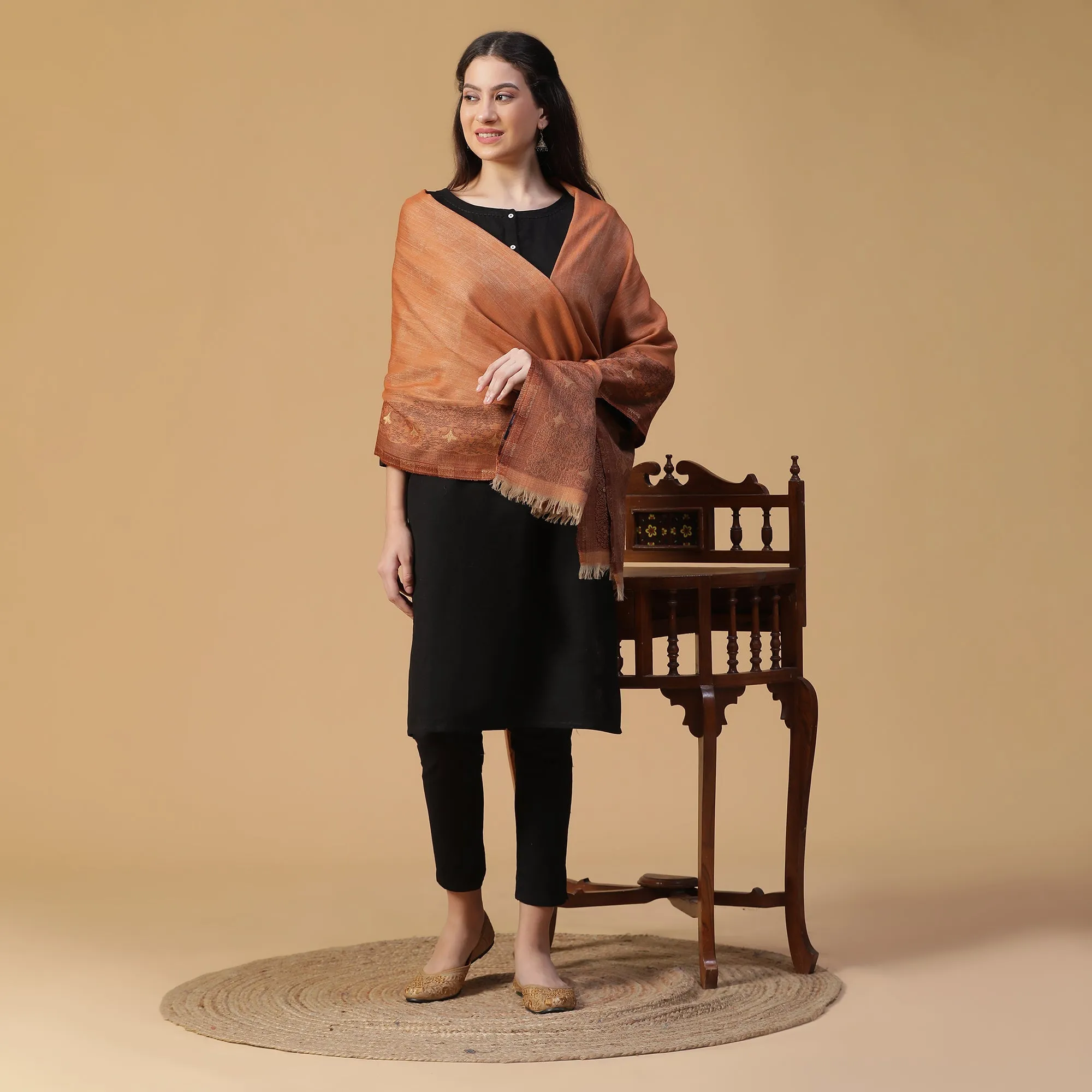 Daphne Woven Design Woolen Shawl