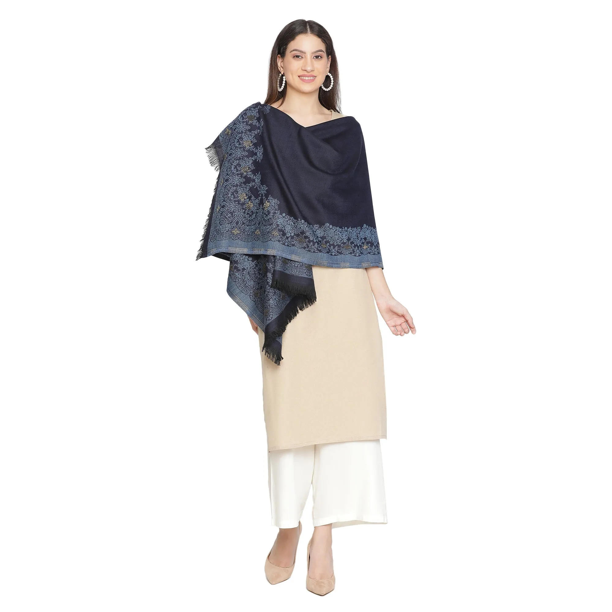 Daphne Woven Design Woolen Shawl