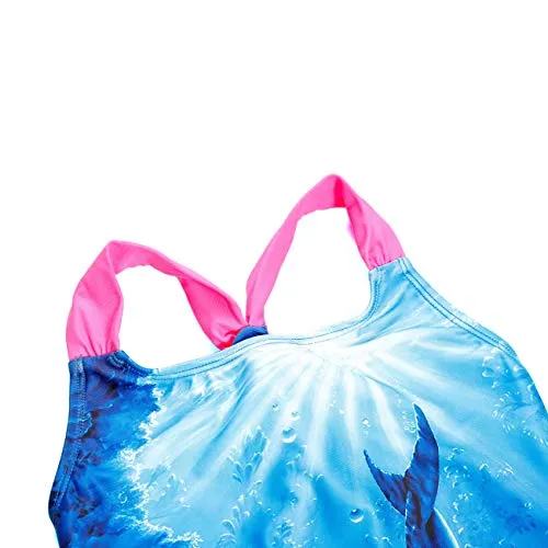 DAYU Girls Sweet Dolphin Print 1-Piece Swimsuit Bathing Suit