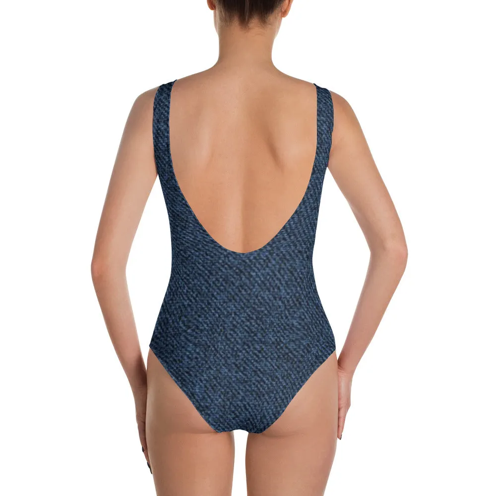 Denim One-Piece Swimsuit