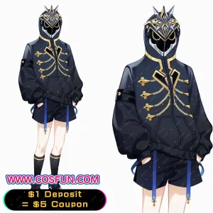 Deposit COSFUN Original Genshin Impact Eleven Fatui Harbingers The Captain II Capitano Cosplay Derivative Full Zip Hoodie