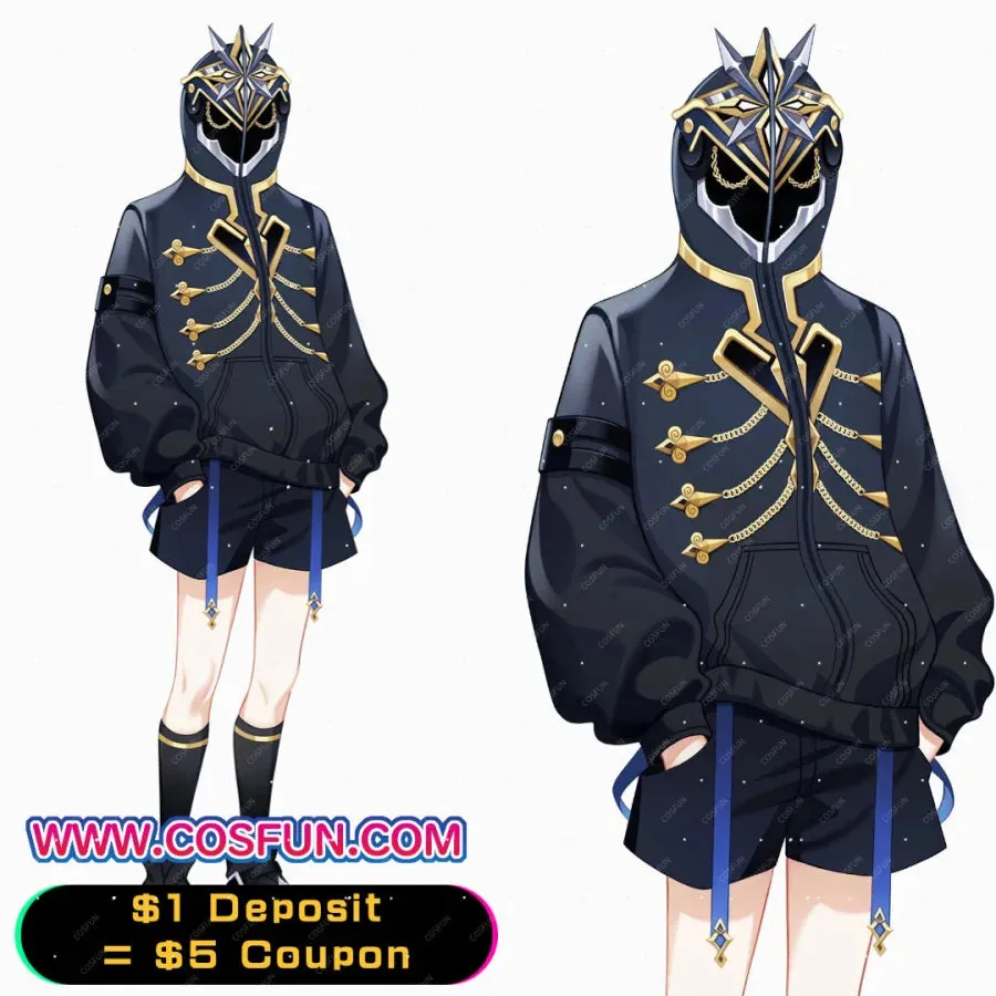 Deposit COSFUN Original Genshin Impact Eleven Fatui Harbingers The Captain II Capitano Cosplay Derivative Full Zip Hoodie