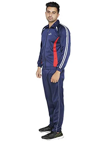 DEVOK Men's Polyester Tracksuit (Devok TS no.2_Blu-38_Blue_Medium)