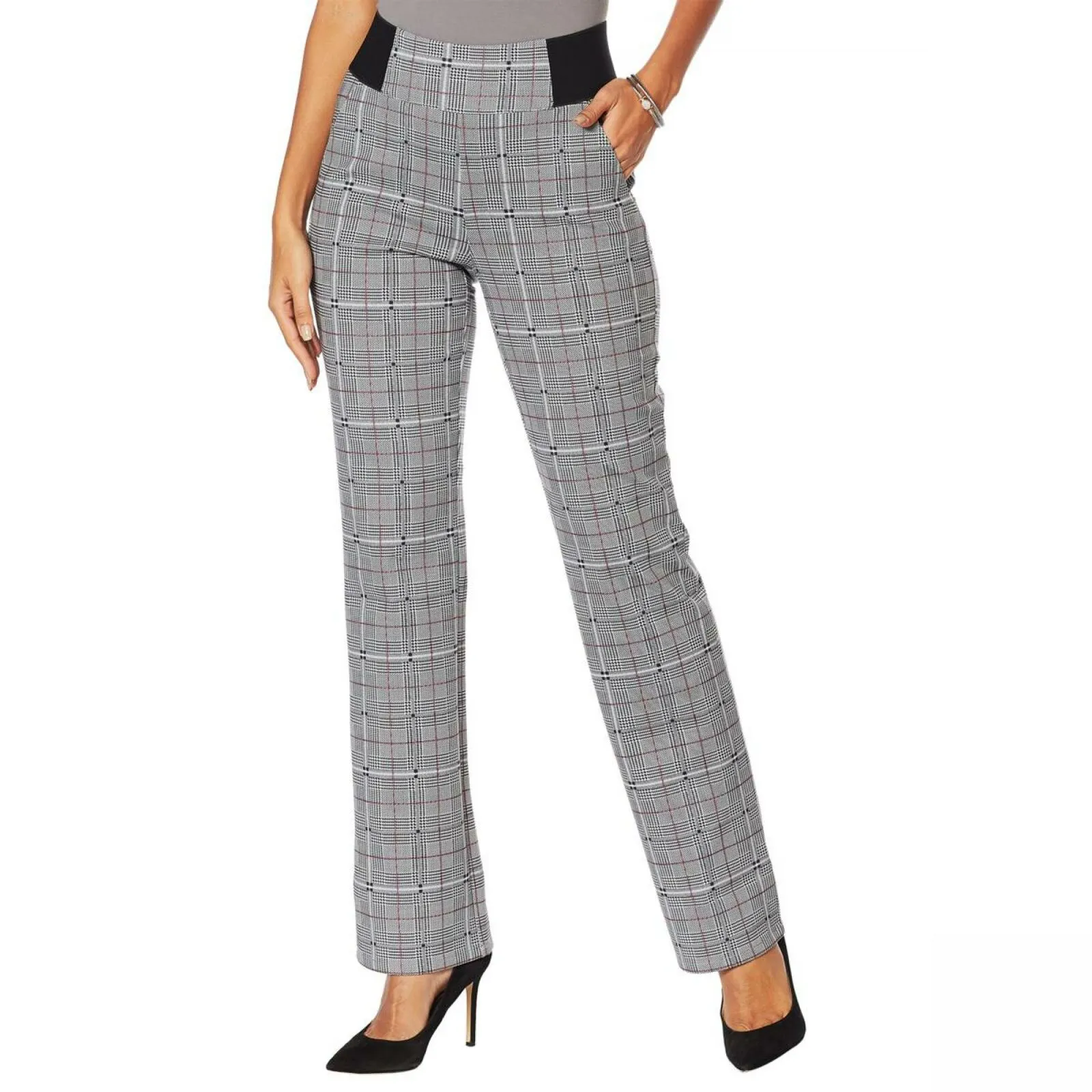 DG2 by Diane Gilman Women's Straight Leg Pull On Ponte Pants