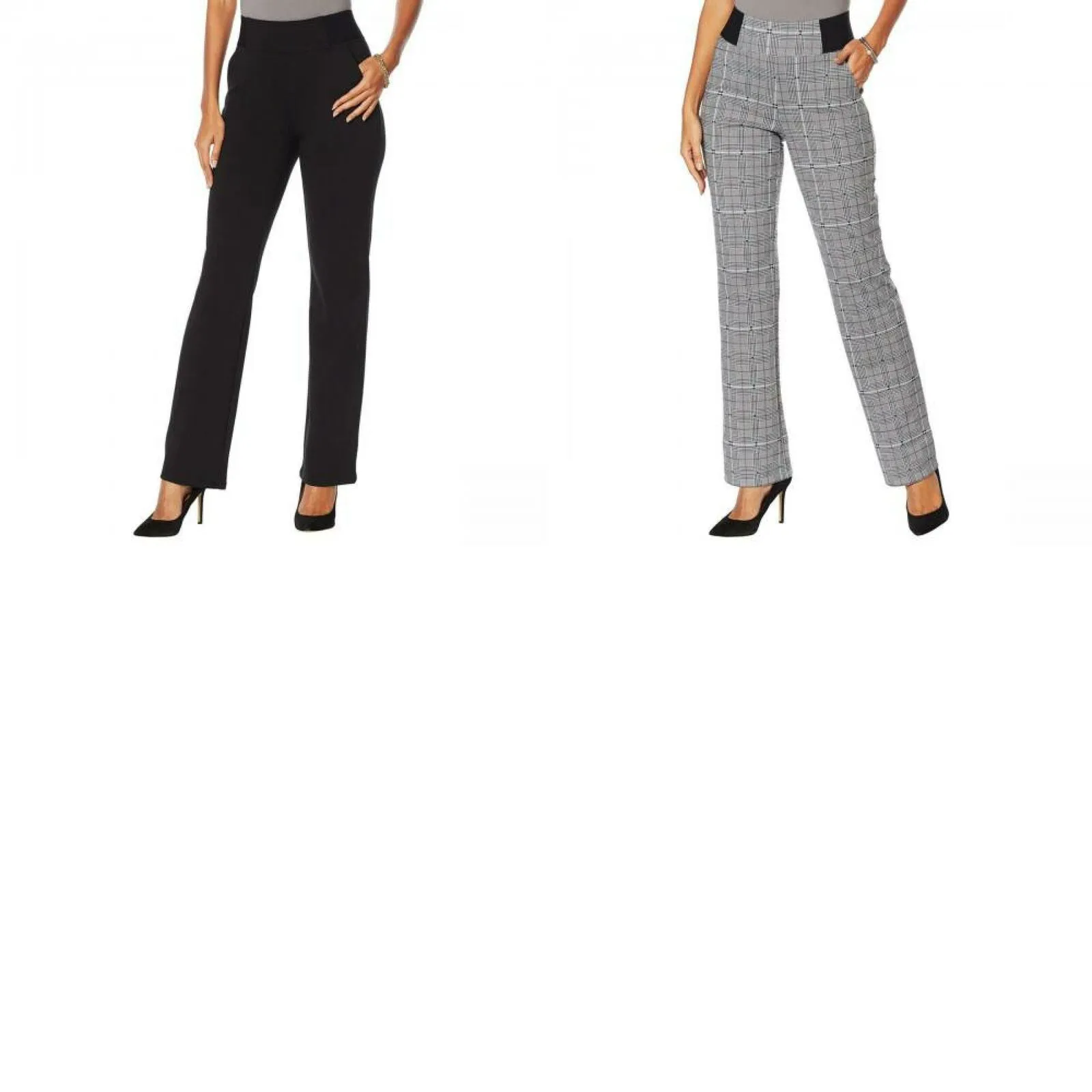 DG2 by Diane Gilman Women's Straight Leg Pull On Ponte Pants