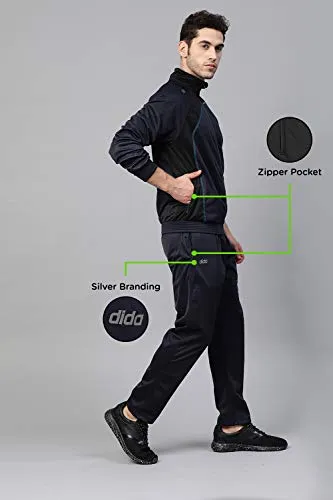 DIDA Men's Polyester Tracksuit (D1283Navy_XL_Navy & Classic Blue_X-Large)