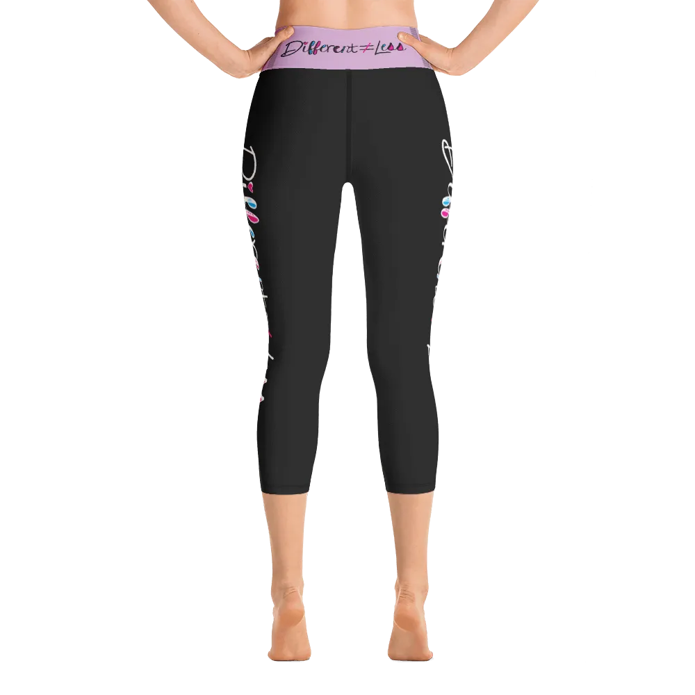 Different Does Not Equal Less (As Seen on Netflix's Raising Dion) Black Yoga Capri Leggings