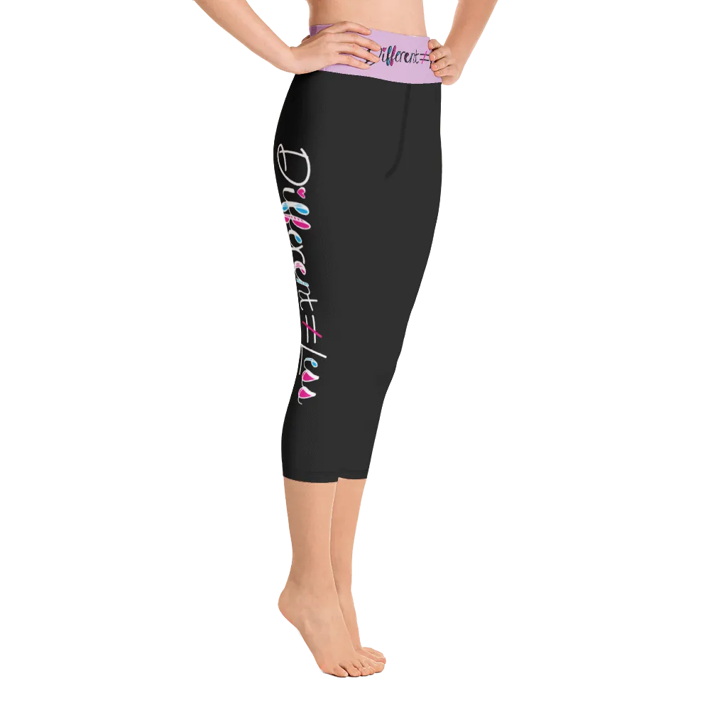 Different Does Not Equal Less (As Seen on Netflix's Raising Dion) Black Yoga Capri Leggings