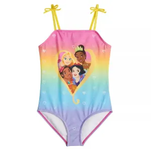 Disney Princess Girls Swimsuit One Piece Bathing Suit for Kids