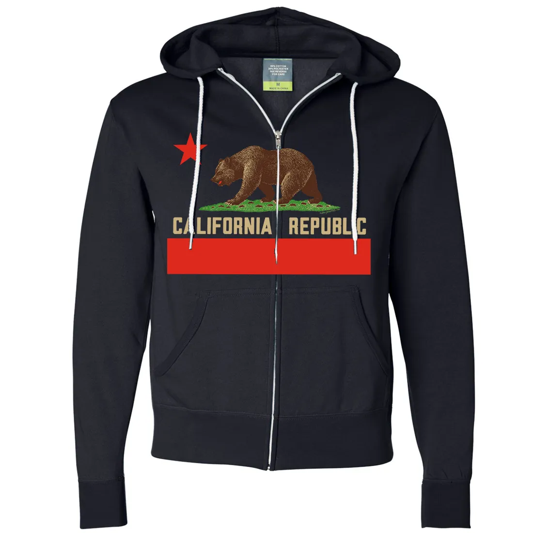 Don Pimentel California Republic Bear Flag Zip-Up Hoodie