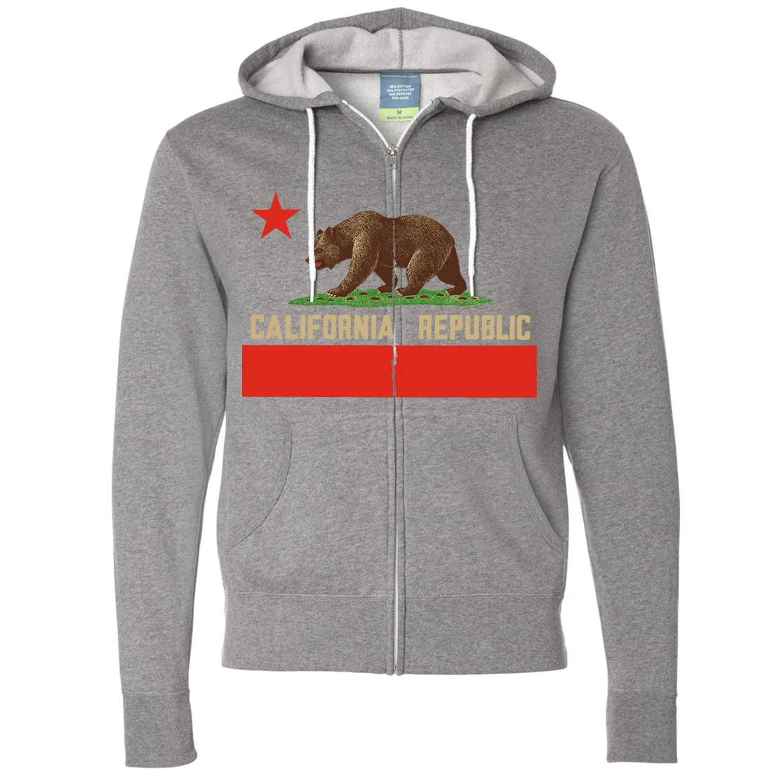 Don Pimentel California Republic Bear Flag Zip-Up Hoodie