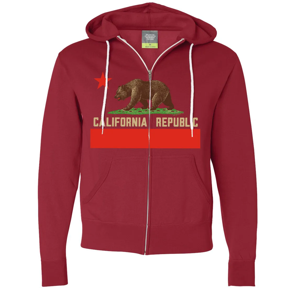 Don Pimentel California Republic Bear Flag Zip-Up Hoodie