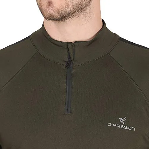 Dpassion 4 Way Lycra Slim Fit Trending Casual and Gym Wear Tracksuit for Men (Olive Green; large)