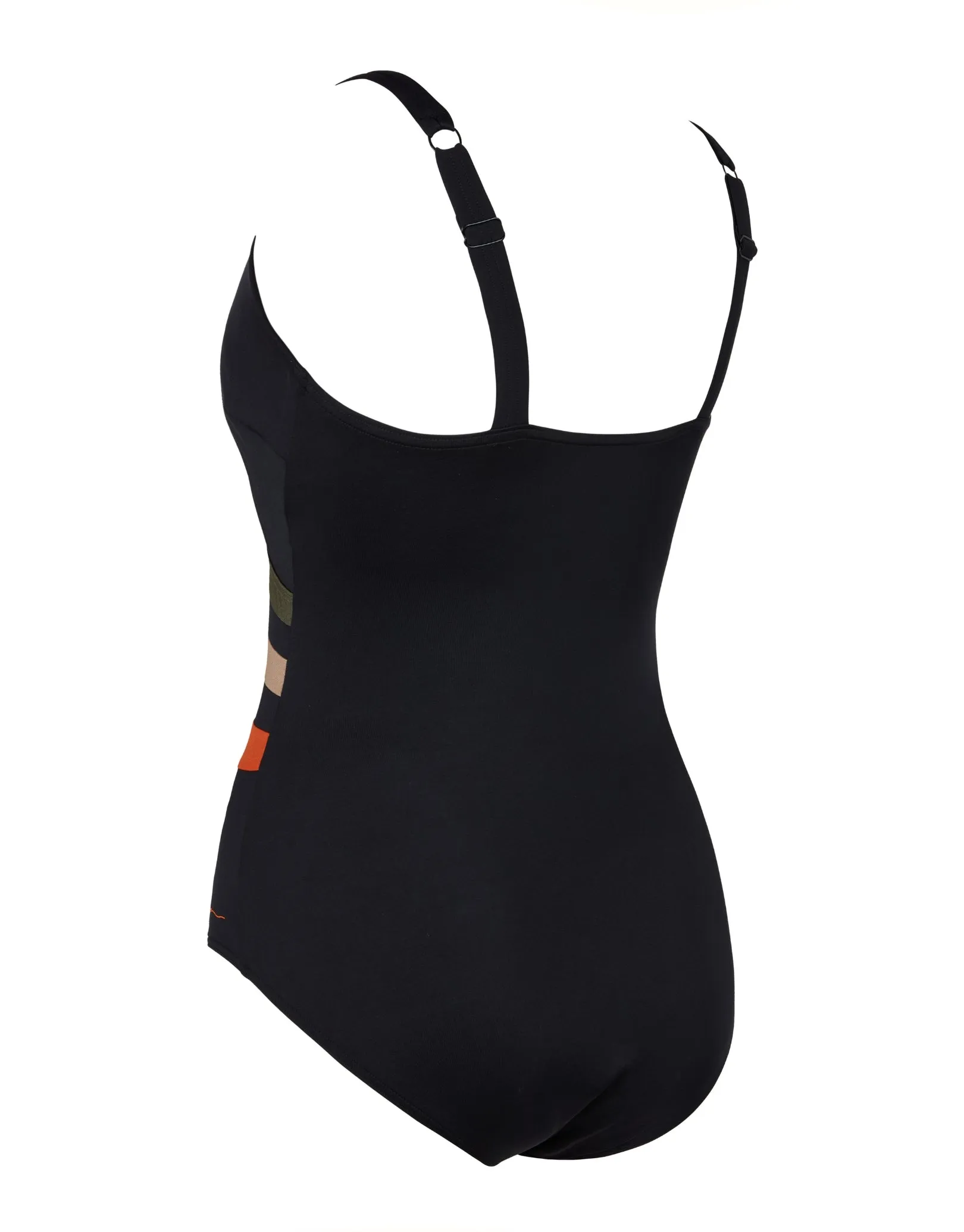 Dream Wrap Panel Classicback Swimsuit - Black/Green/Orange