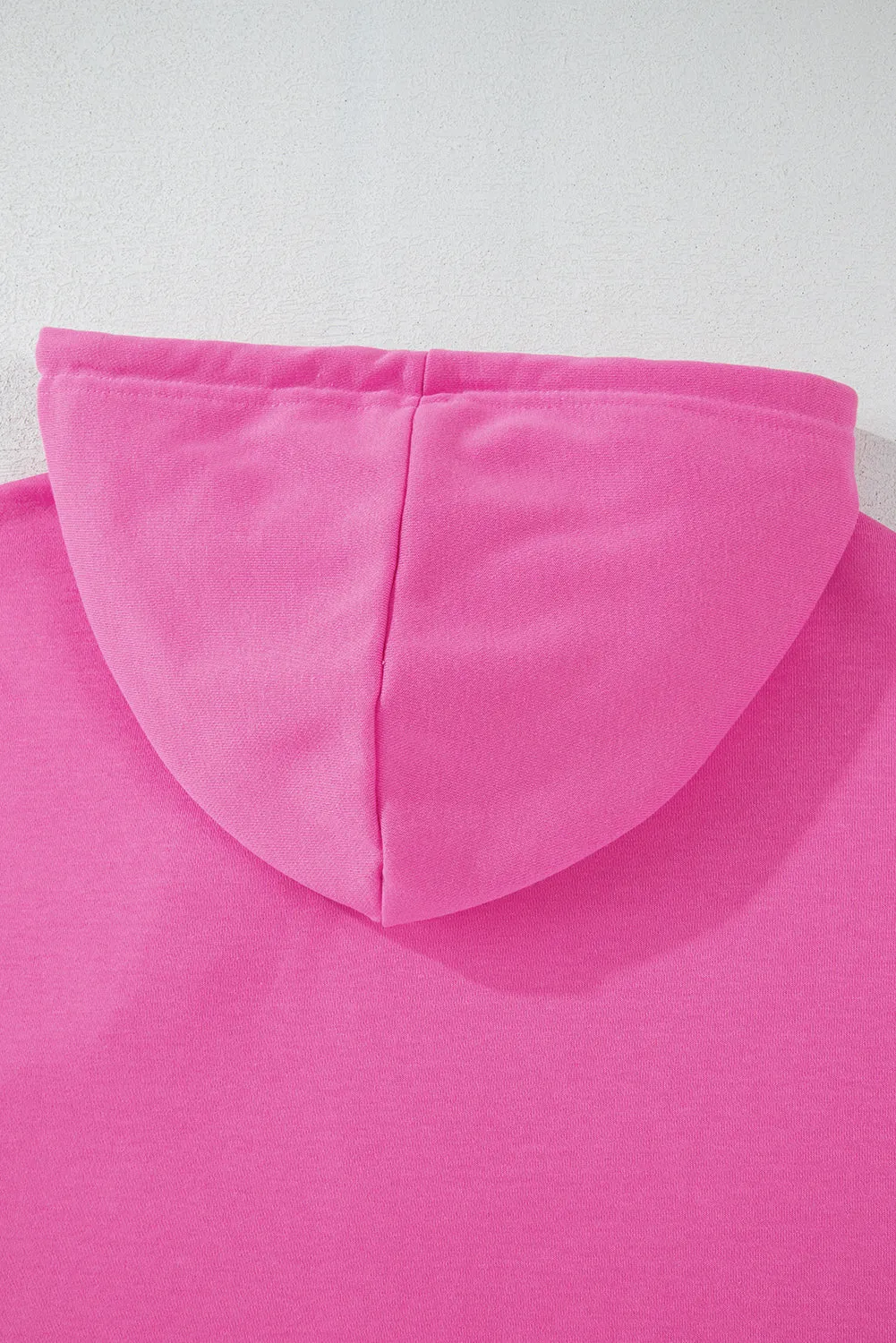 Drop Shoulder Drawstring Cropped Hoodie
