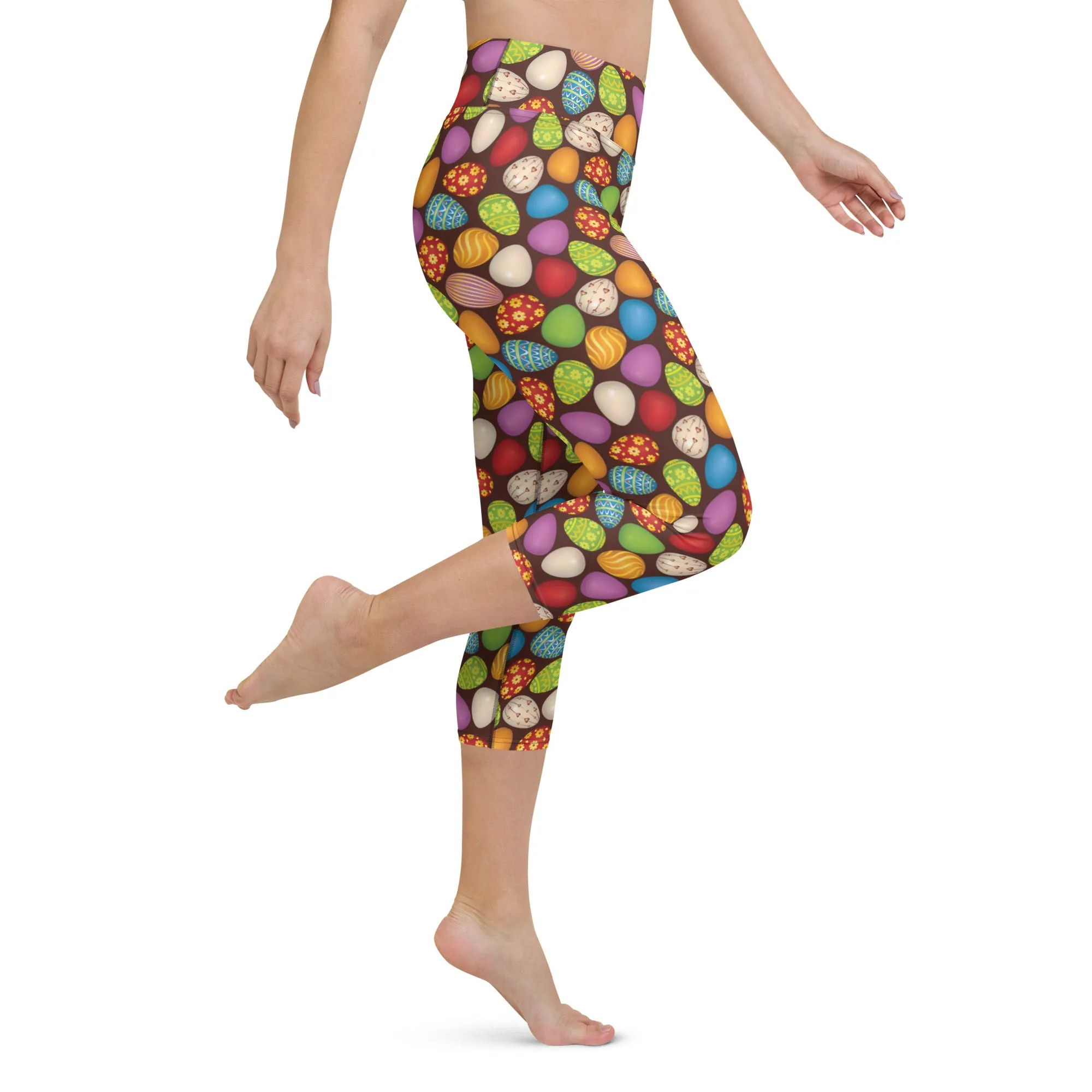 Easter Eggs High-waist Yoga Capri Leggings