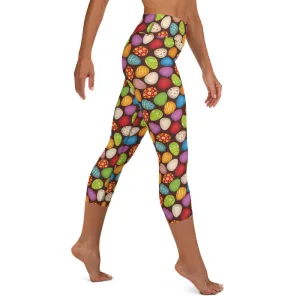 Easter Eggs High-waist Yoga Capri Leggings