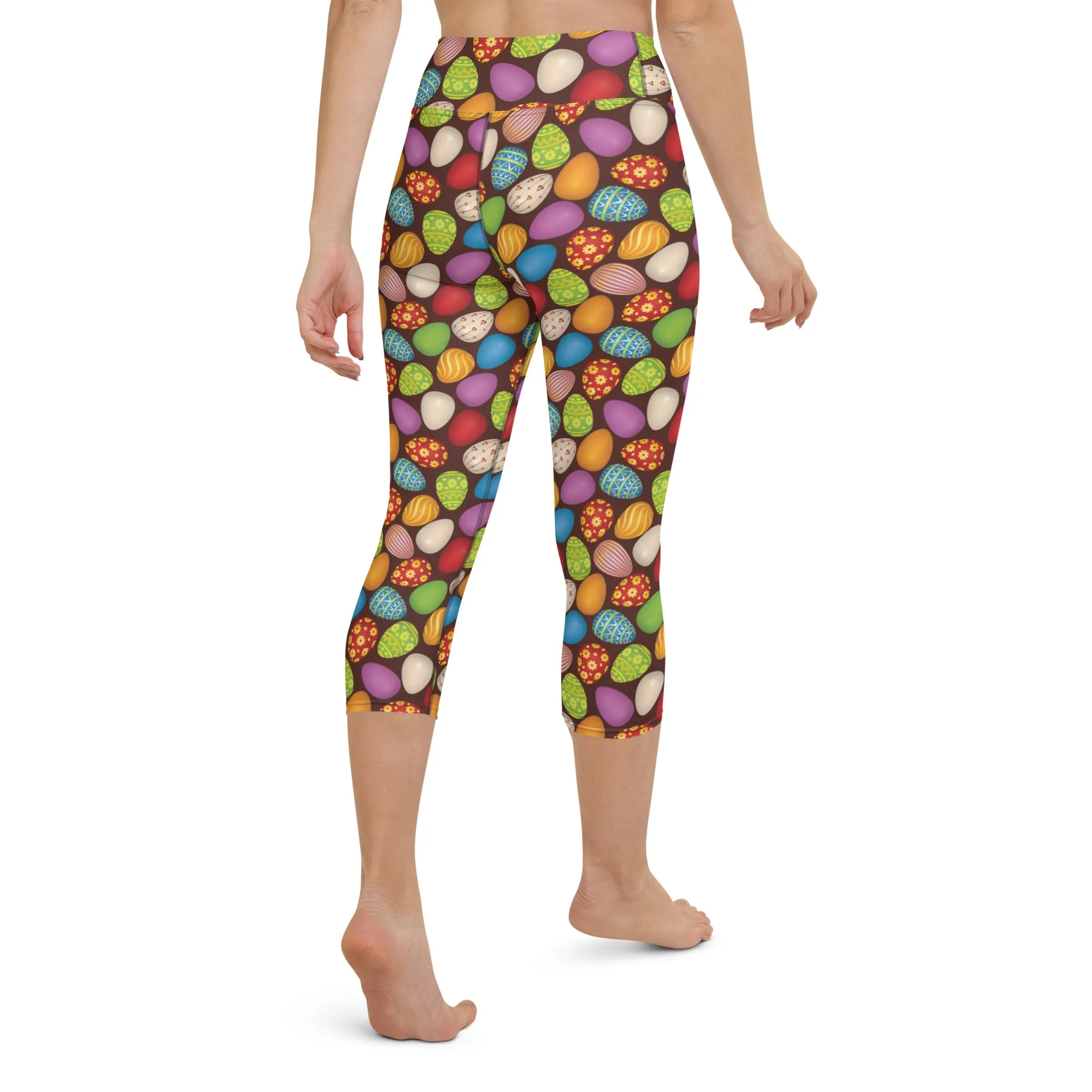 Easter Eggs High-waist Yoga Capri Leggings
