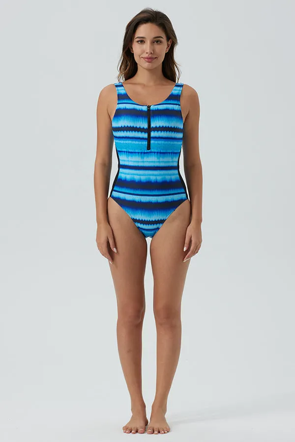 ECUPPER Womens Zipper One Piece Swimsuit Built in Bra