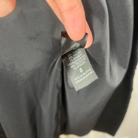 Elie Tahari Monogram Black Square Suit Set Jacket Pants Women’s Button Up