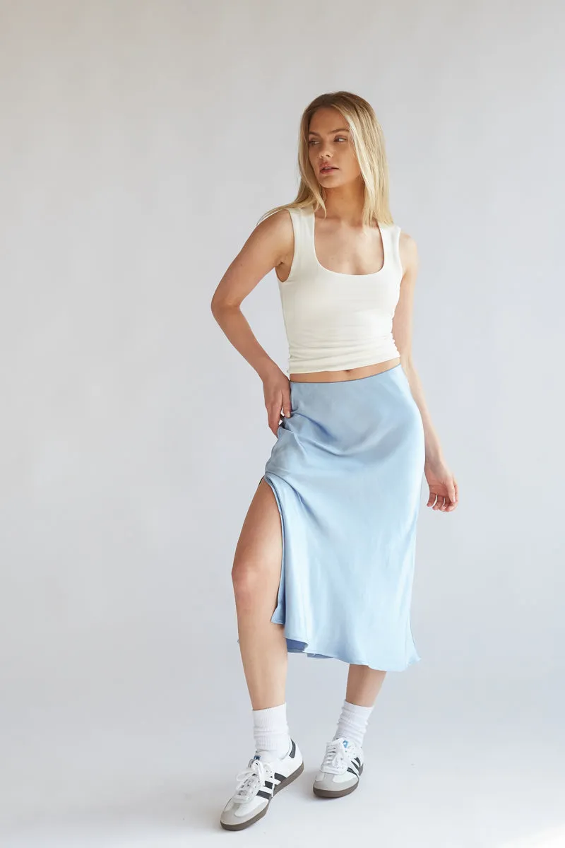 Eliza Satin Midi Skirt