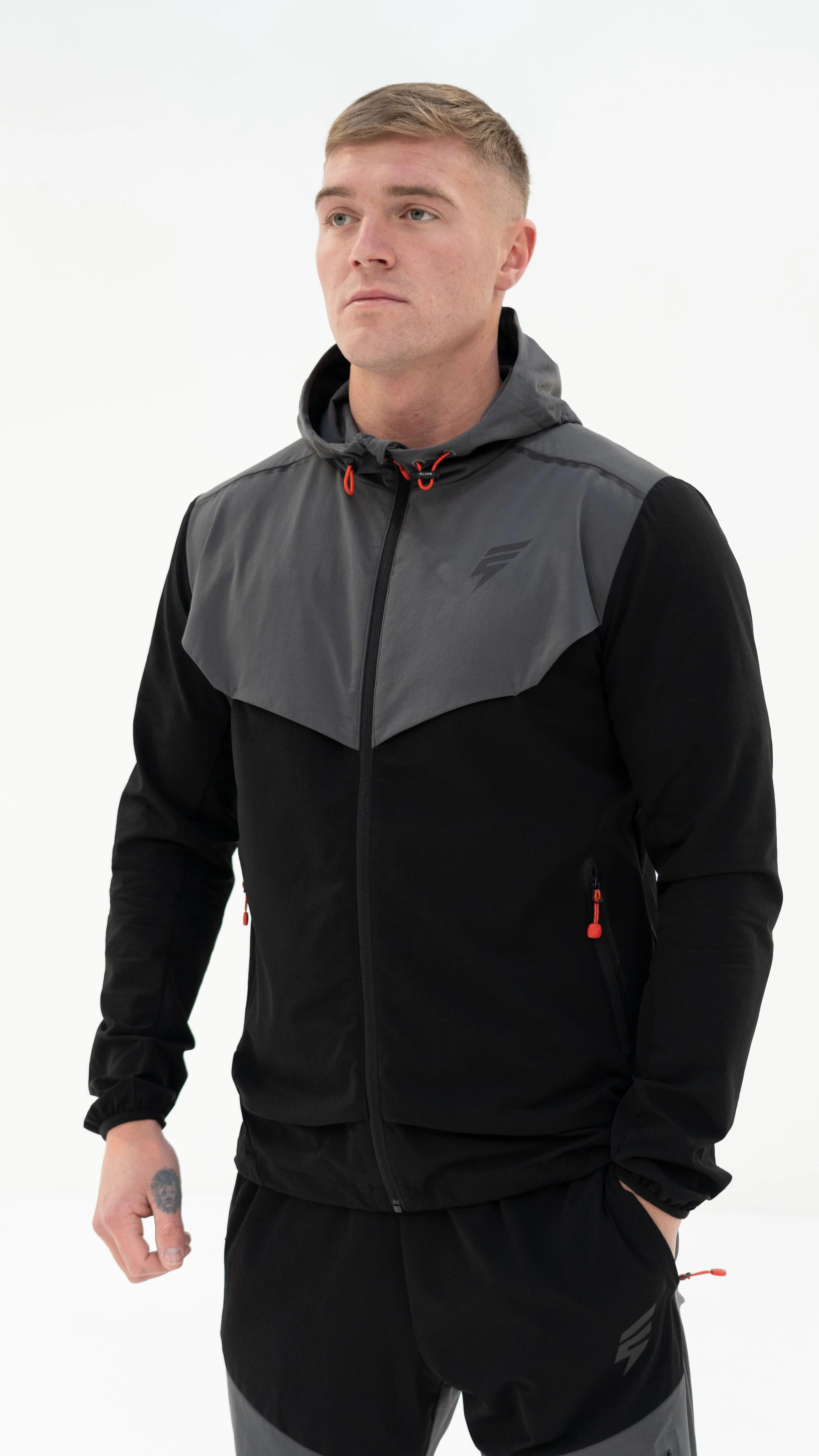 ELUDE Ghost Tracksuit - Black/Coal/Red