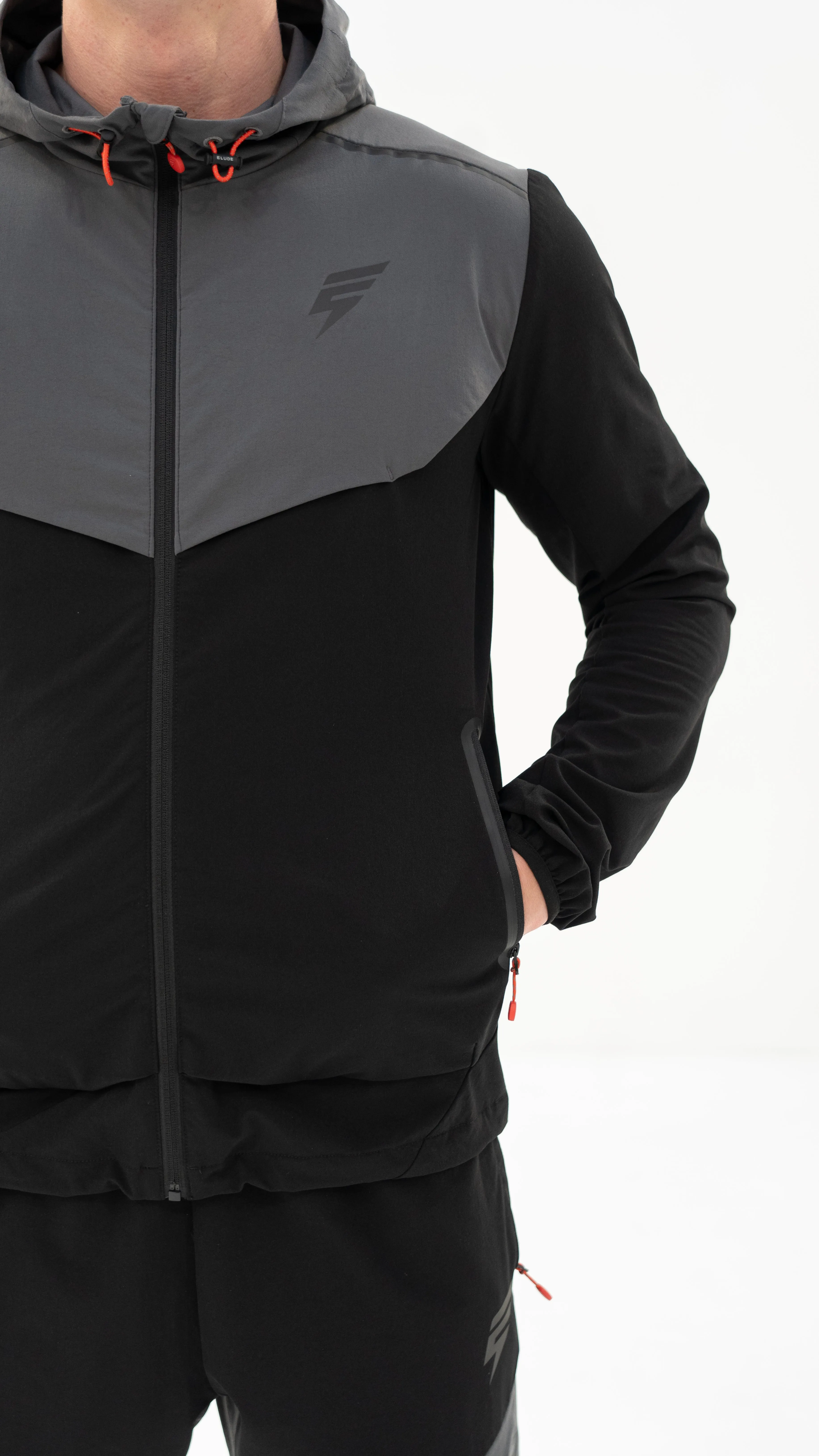 ELUDE Ghost Tracksuit - Black/Coal/Red