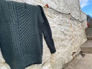 Erin Green Men's Zip Neck Aran Sweater