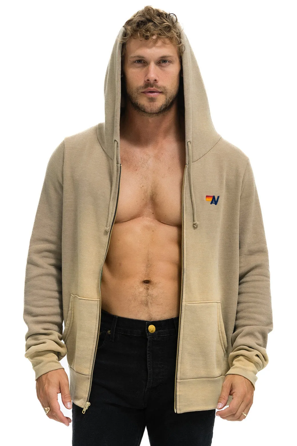 ESSENTIAL ZIP HOODIE - FADED TAN