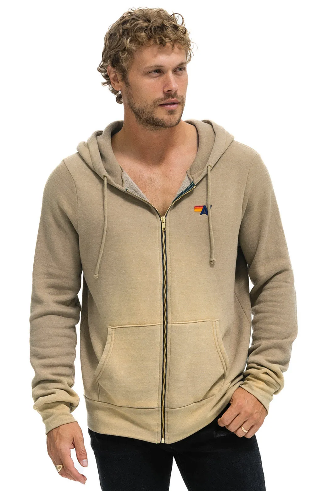 ESSENTIAL ZIP HOODIE - FADED TAN
