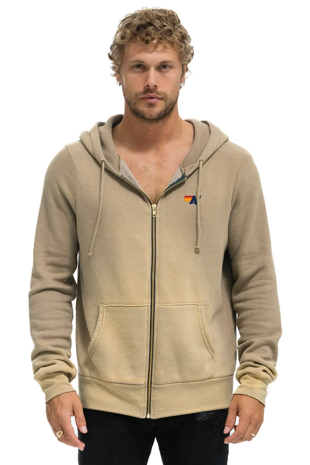 ESSENTIAL ZIP HOODIE - FADED TAN