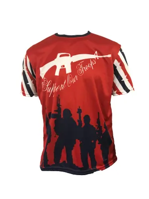 Evo9x EVO USA TROOPS Full Dye Sublimated Crew Neck Shirt Red/Black
