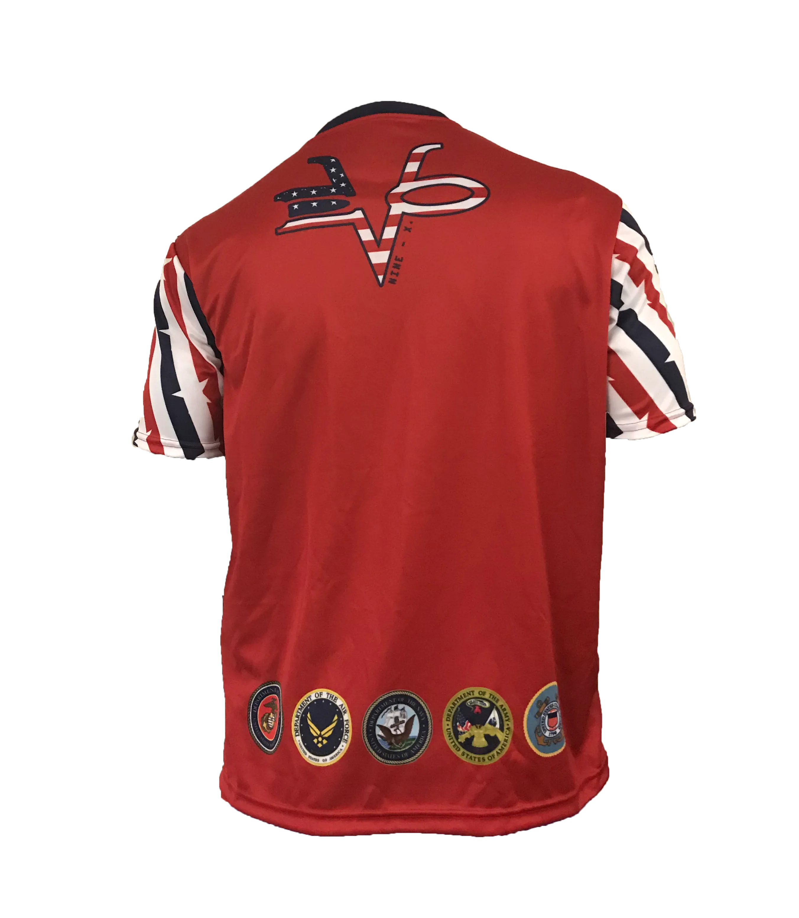 Evo9x EVO USA TROOPS Full Dye Sublimated Crew Neck Shirt Red/Black