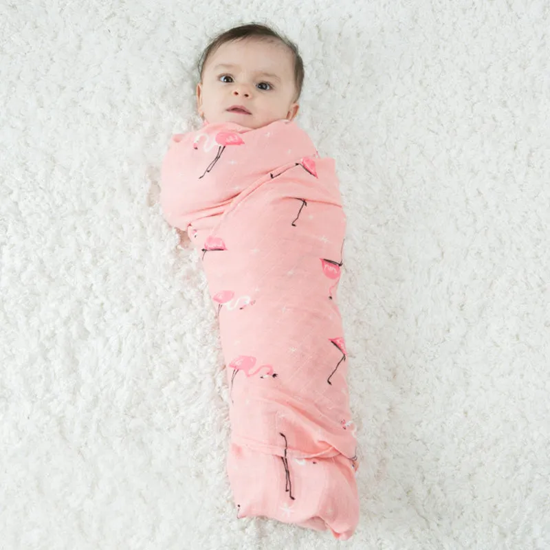 Extra Large Flamingo Bamboo Muslin