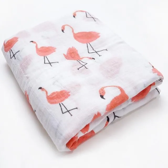Extra Large Flamingo Cotton Muslin