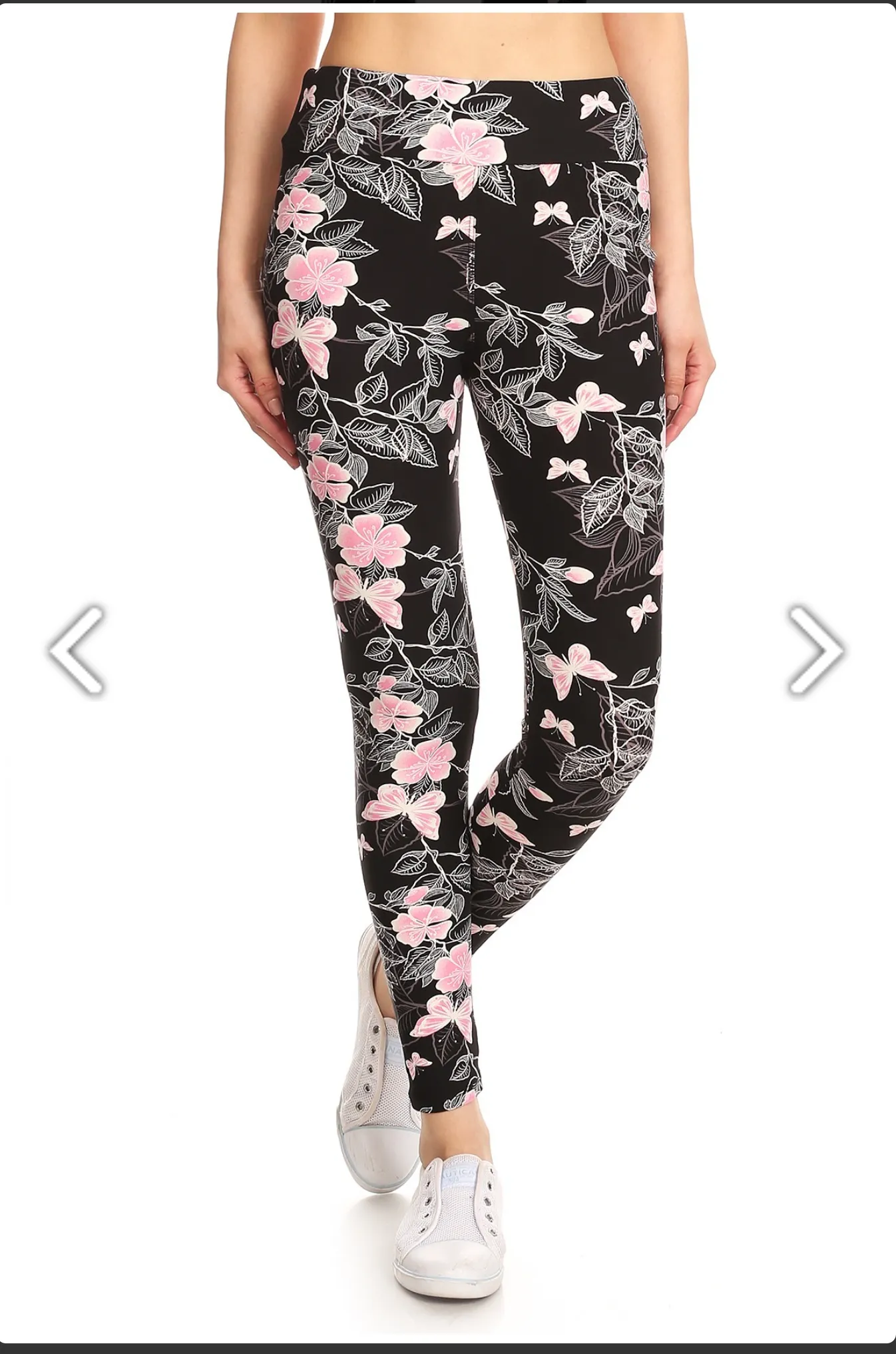 Extra Plus Pink Butterfly Print Leggings