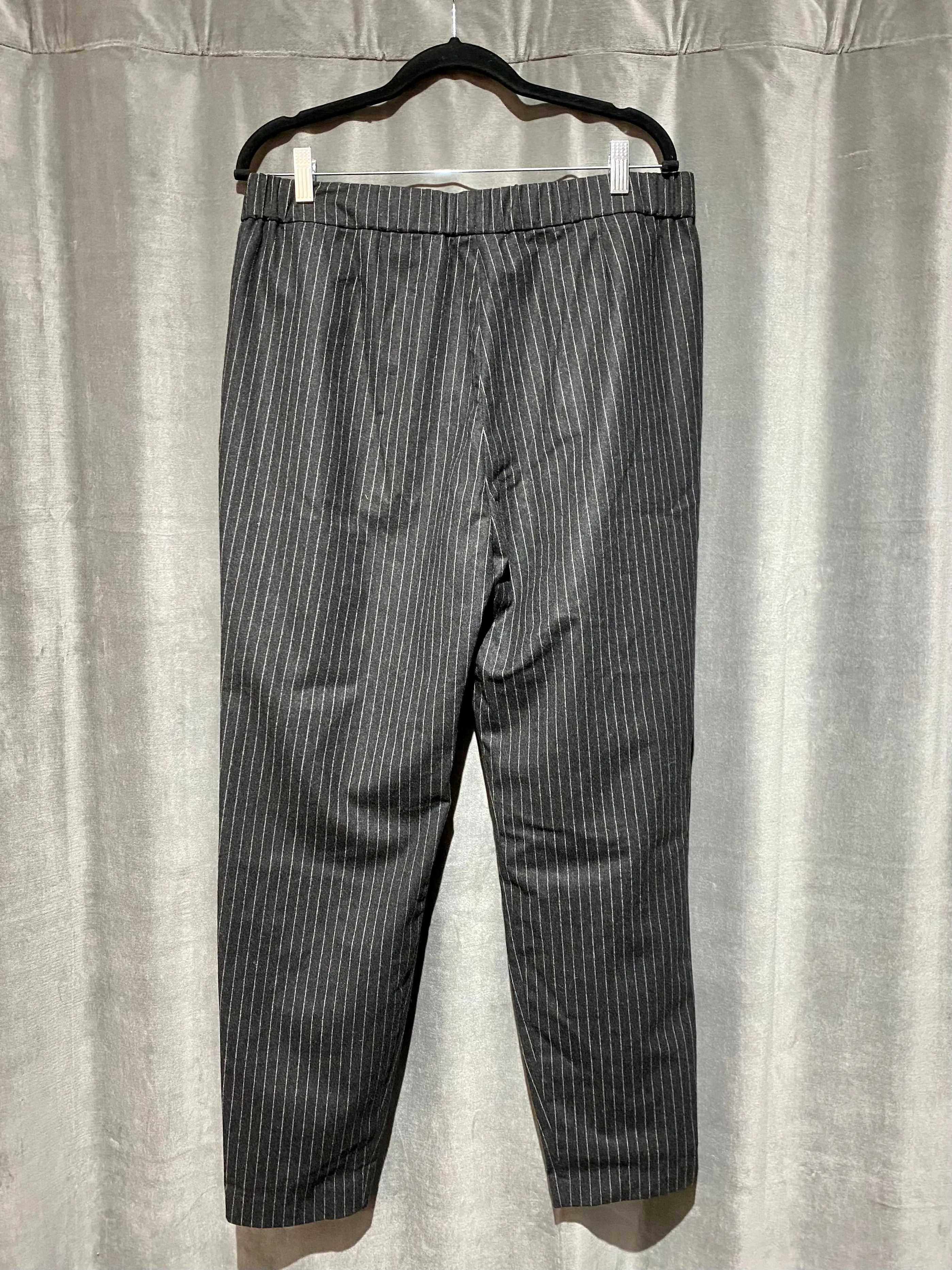 Fabiana Filippi Grey Wool and thin Striped Elastic Waist Pants
