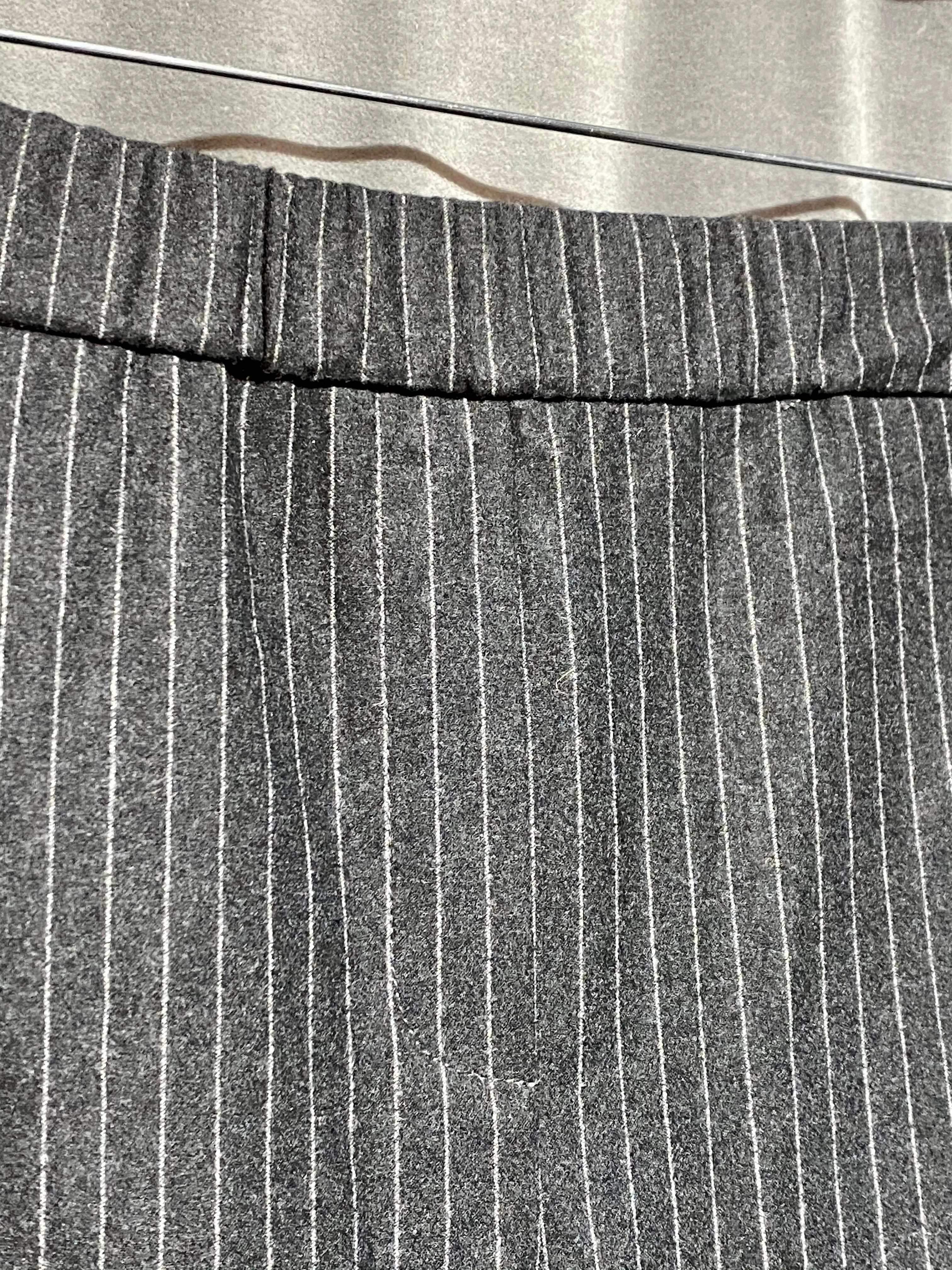 Fabiana Filippi Grey Wool and thin Striped Elastic Waist Pants
