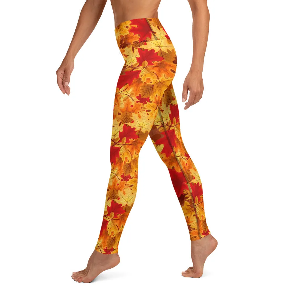 Fall Leaves High-waist Yoga Leggings